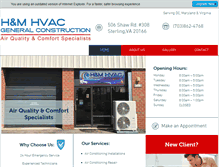 Tablet Screenshot of hm-hvac.com